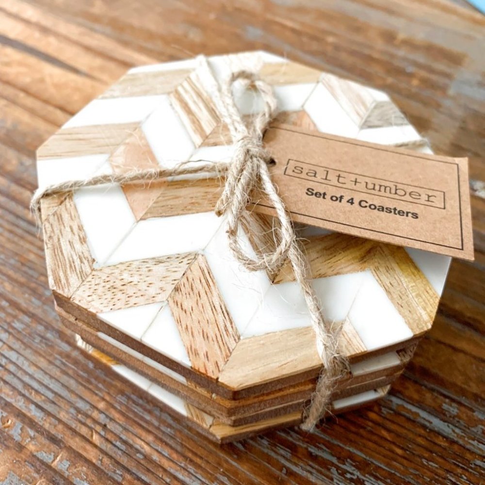 Salt + Umber Coasters Set of 4